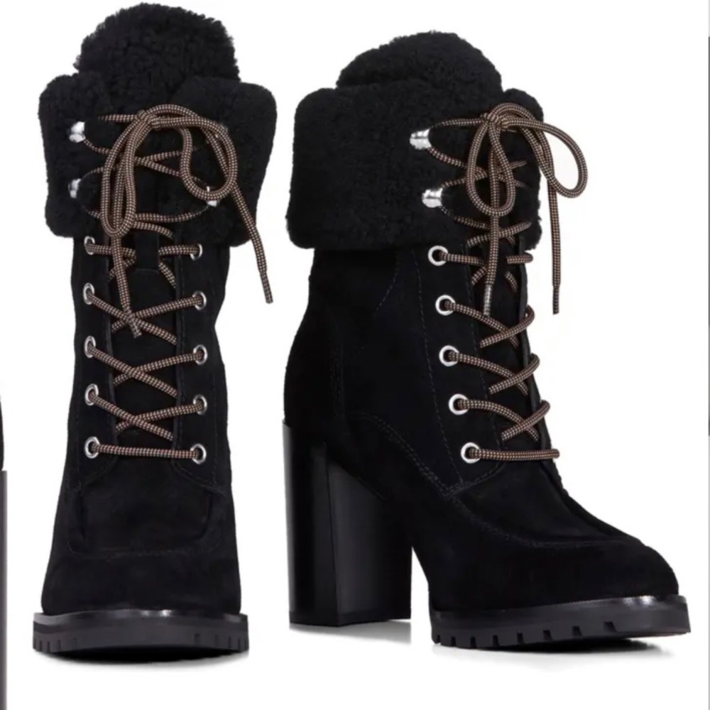 PAIGE Nina shearling boots Black (Size 7.5)